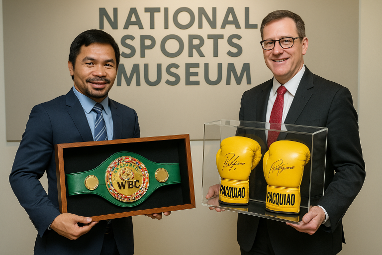Manny Pacquiao at the National Sports Museum in the Philippines