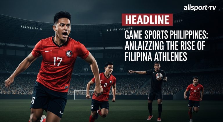 Montage of Filipino athletes representing boxing, tennis, and sepak takraw under the Philippine flag.