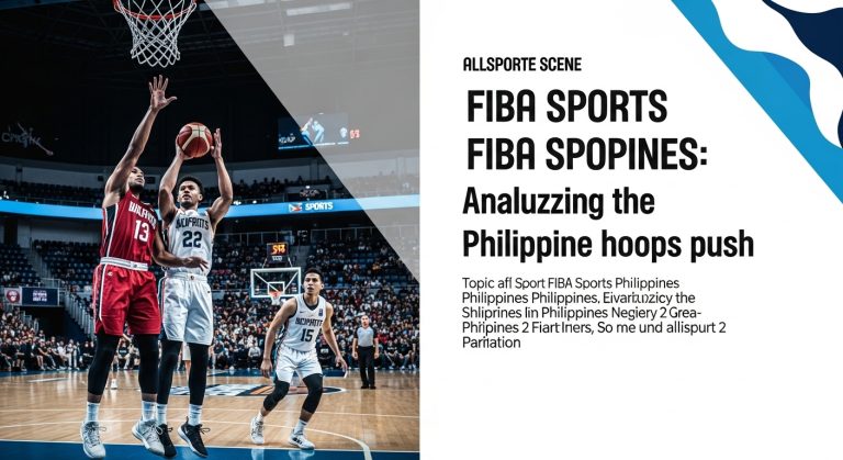Filipino basketball players in action amid a cheering crowd with FIBA branding