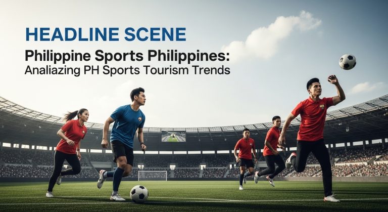 Panoramic collage of Philippine sports scenes symbolizing tourism and national pride.