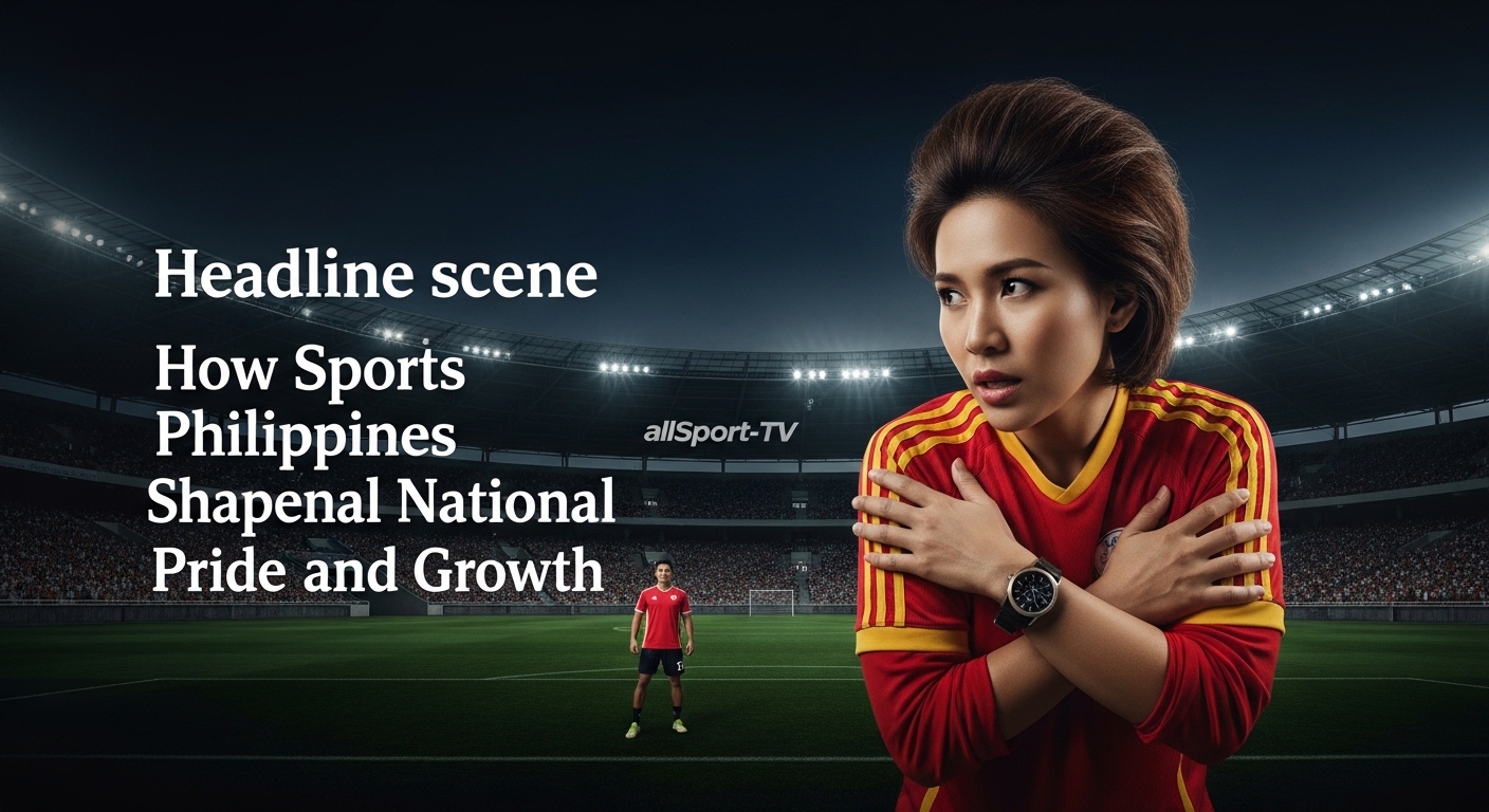 Filipino sports fans at a stadium with a broadcast crew capturing a live game.