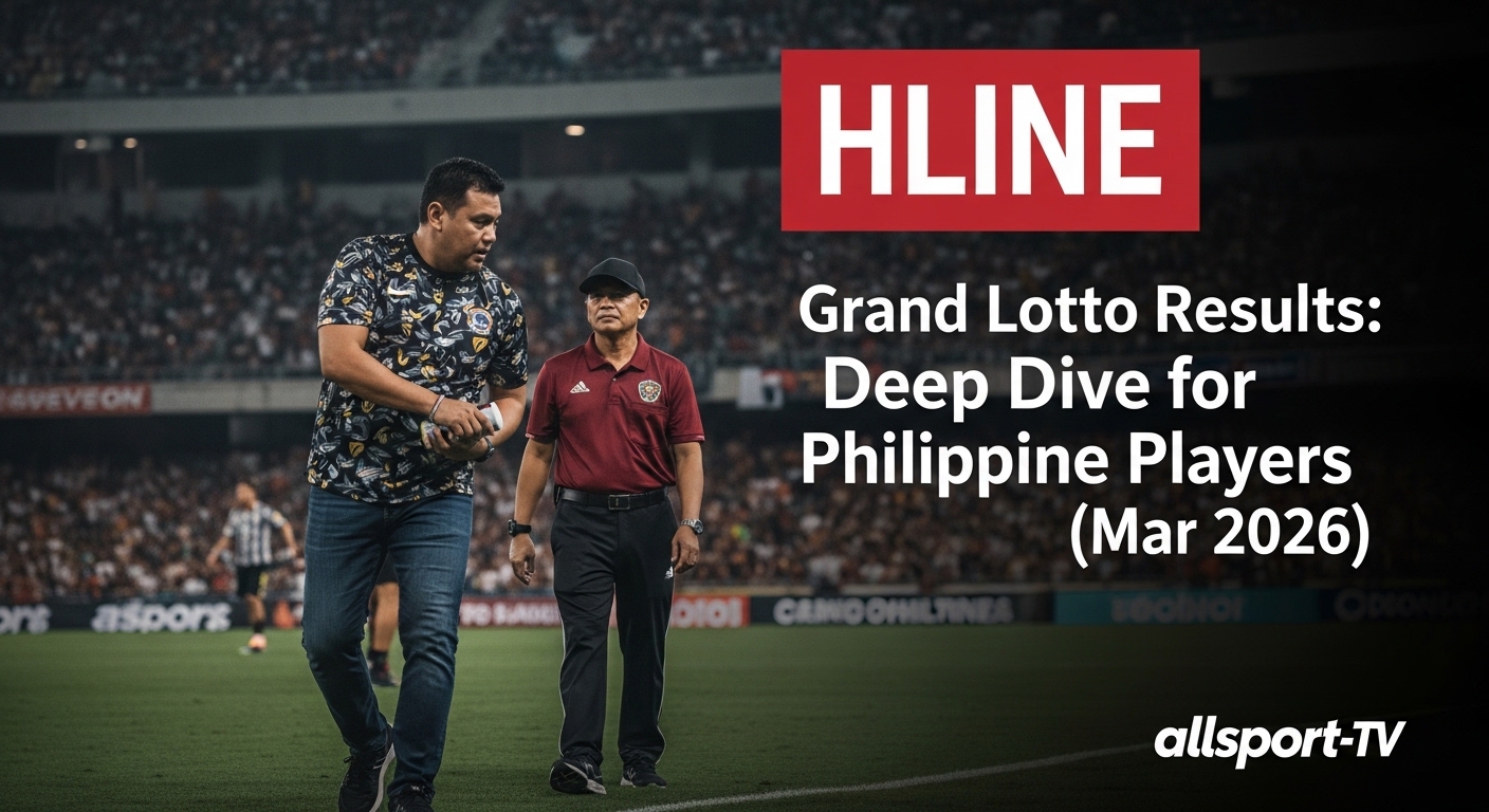 Philippine Grand Lotto 6/55 ticket and official draw results displayed on a screen.