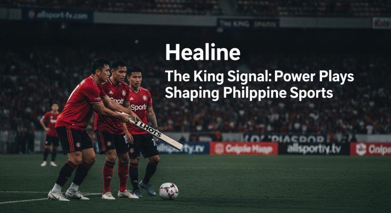 Crowd at Philippine sports venue with king branding.