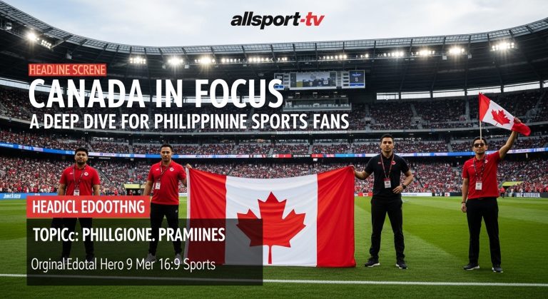 Editorial montage of Canada in baseball and rugby sevens against a Philippine audience backdrop
