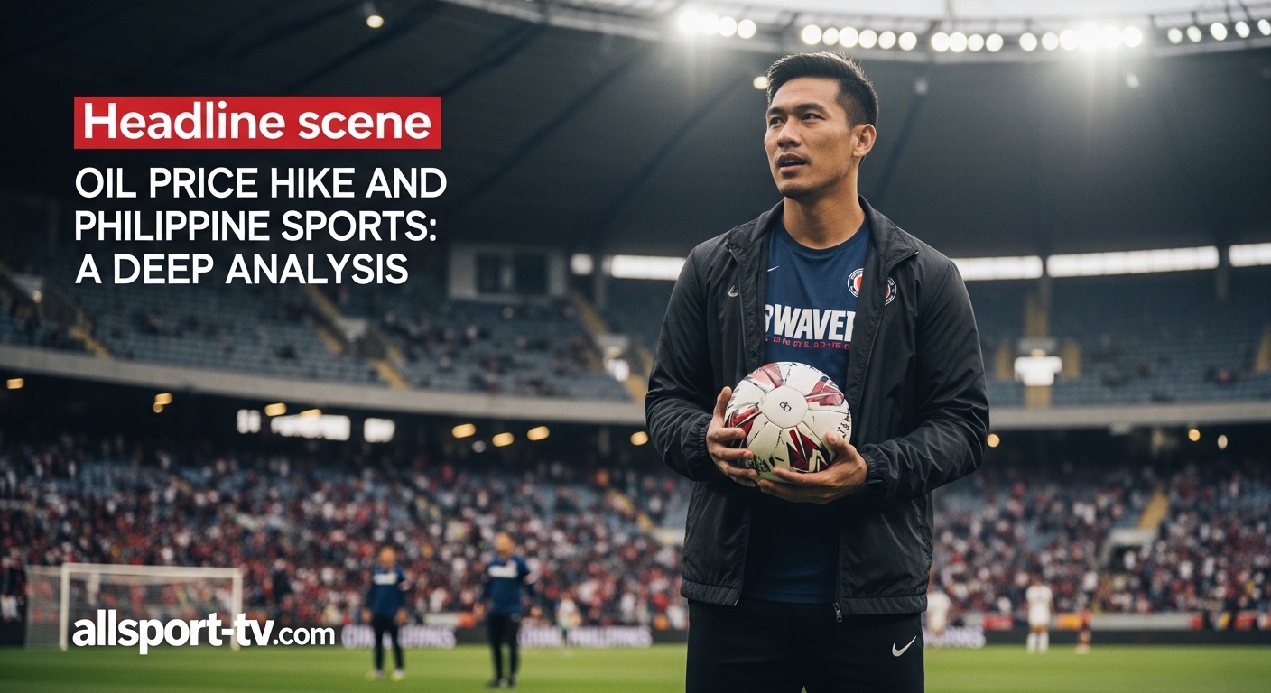 Graphic showing rising fuel prices impacting sports logistics in the Philippines.